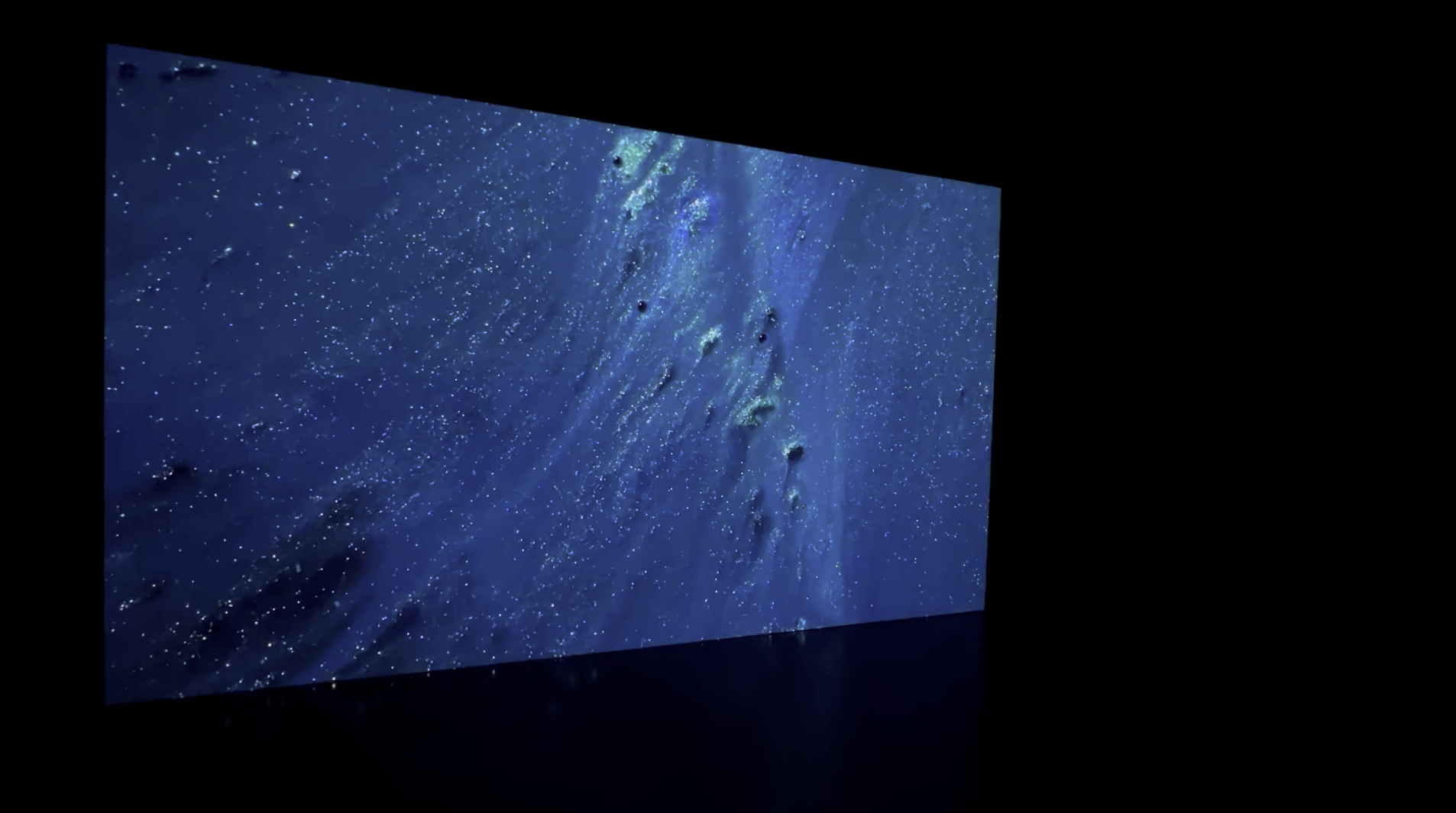 in:human — detail of LED video composition synchronised to Silver Rocket disc A